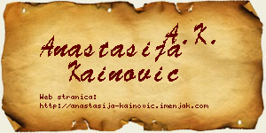 Anastasija Kainović vizit kartica
